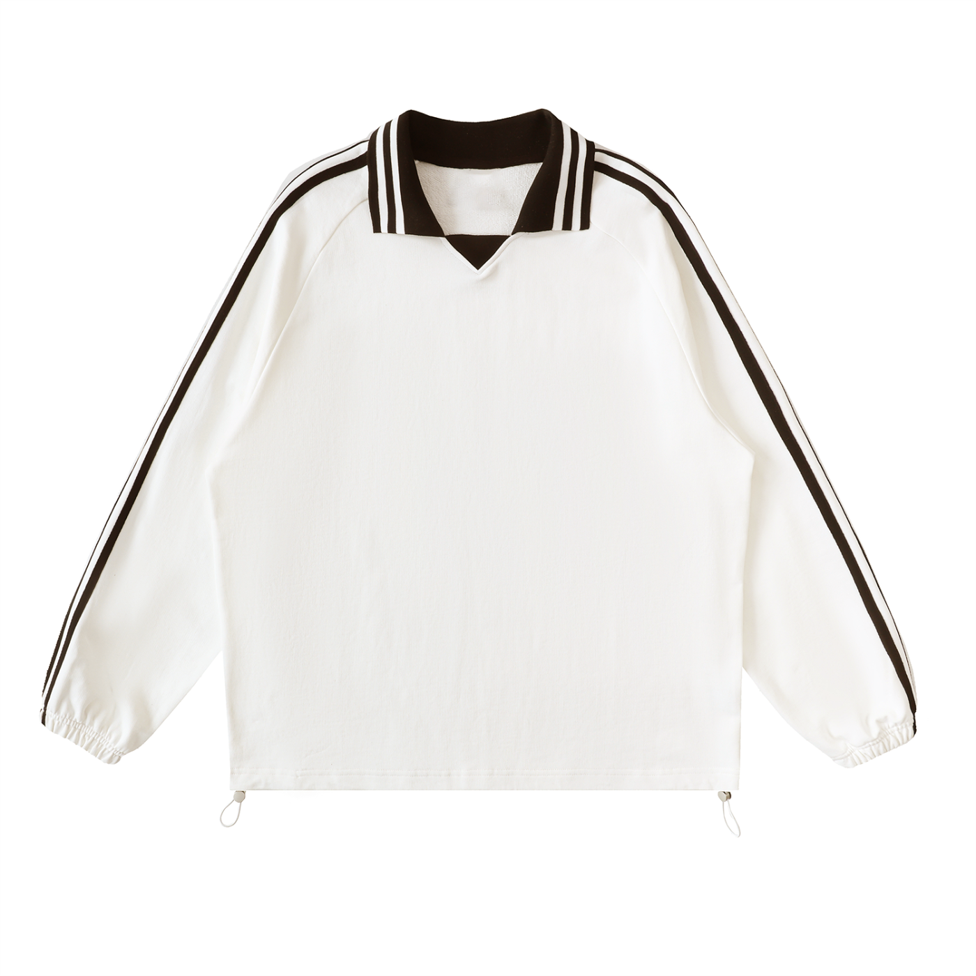 A.J Collective Contrast Striped Lapel Collar Sweatshirt