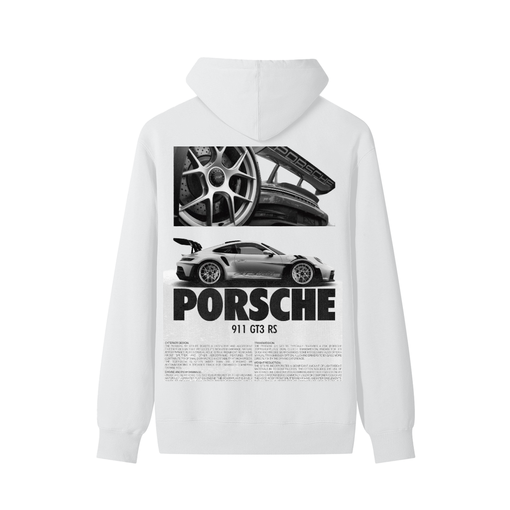 A.J Collective Classic White Unisex Porsche Hoodie