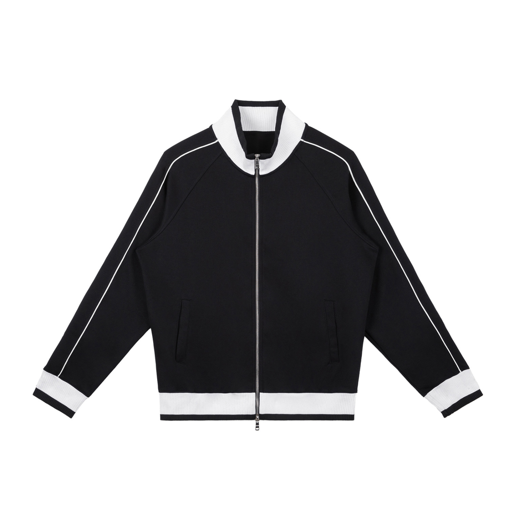 A.J Collective Colour Block Raglan Sleeve Zip Track Jacket (Double Zip)