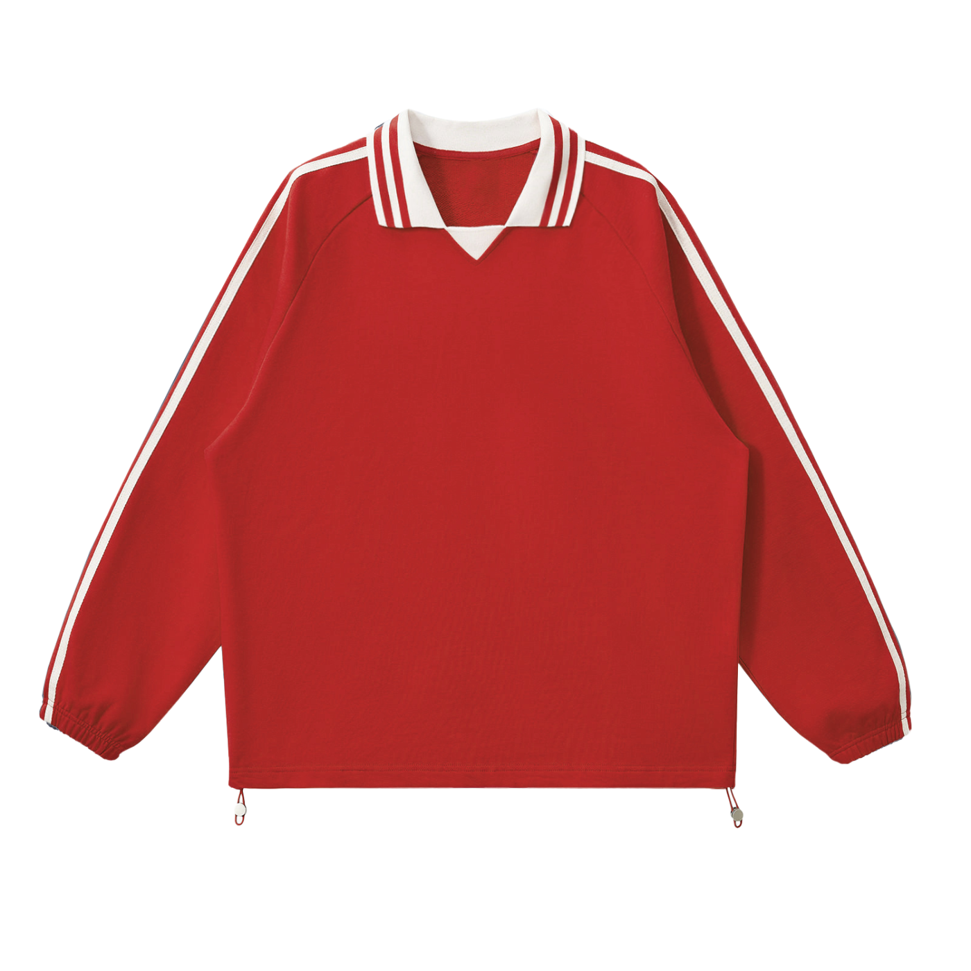 A.J Collective Contrast Striped Lapel Collar Sweatshirt