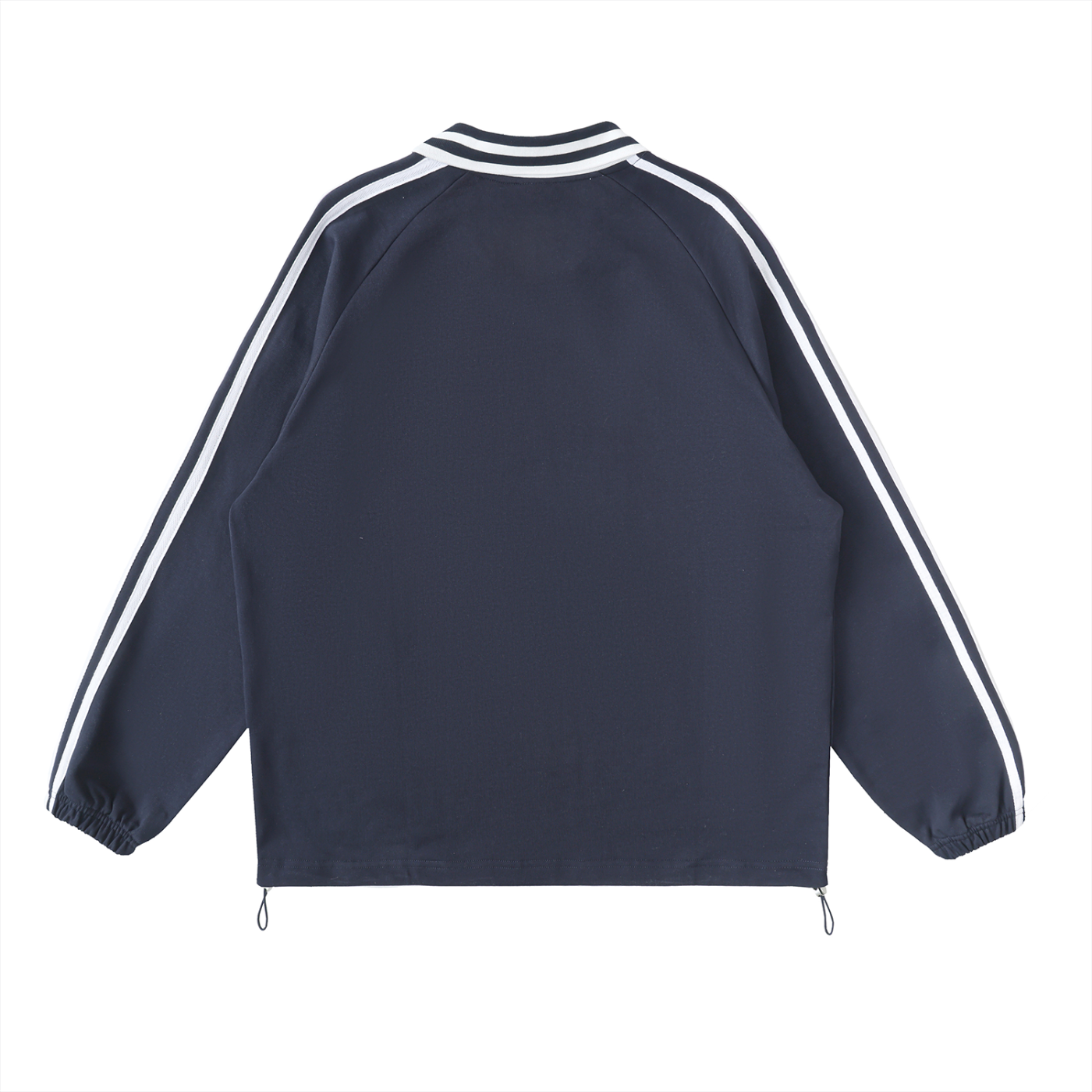 A.J Collective Contrast Striped Lapel Collar Sweatshirt